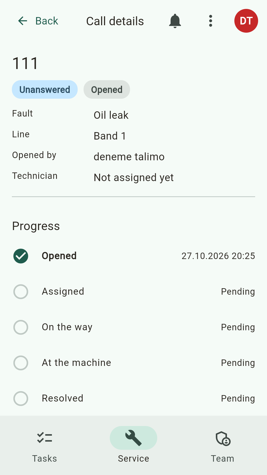 Fault call