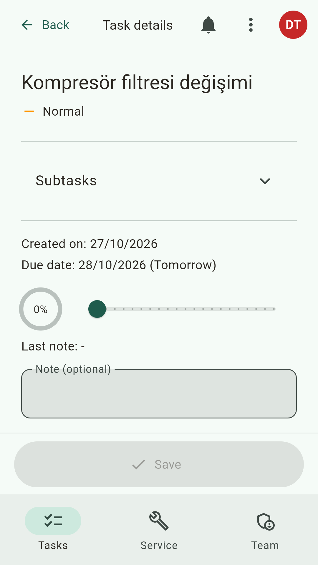 Task details